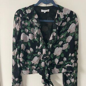 Louna Floral Crop Wrap Top